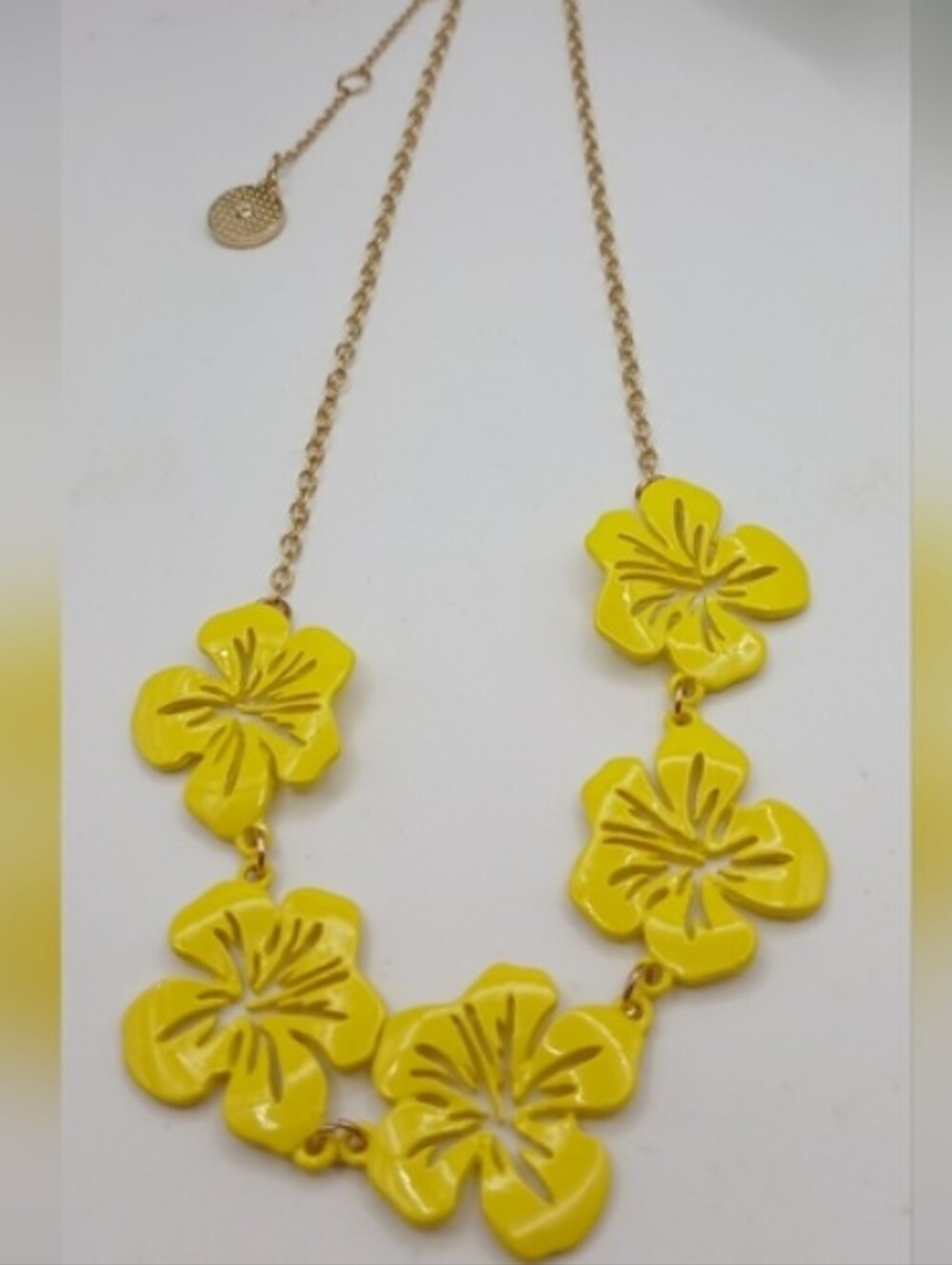 Floral Multi YellowTropical Necklace Isaac Mizrahi NEW